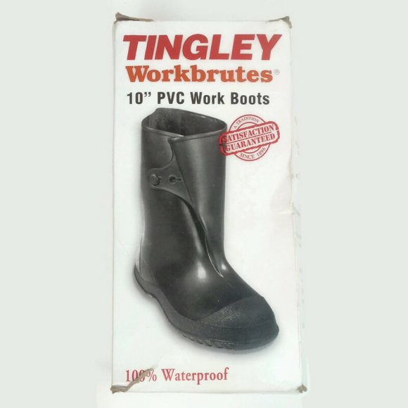 Tingley Workbrutes 10” PVC Work Boots LG (size 9.5-11) Waterproof Black 35121 - Picture 1 of 6